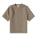 Valentino Silk Faille Crewneck T-Shirt "Beige/Black"