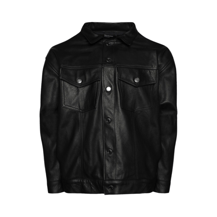 Enfants Riches Déprimés Leather Trucker Jacket "Black"