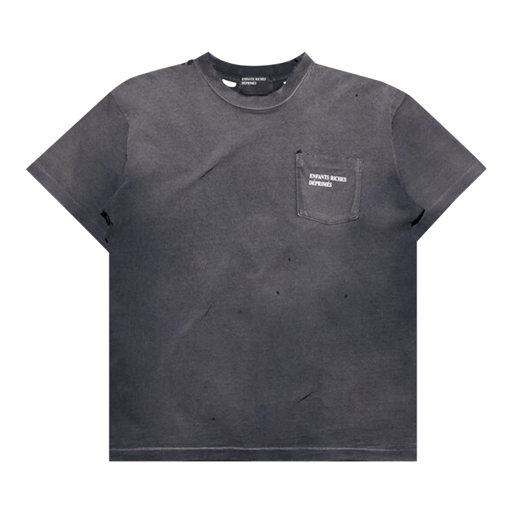 Enfants Riches Déprimés Thrashed Classic Logo Pocket T-Shirt "Black/White"