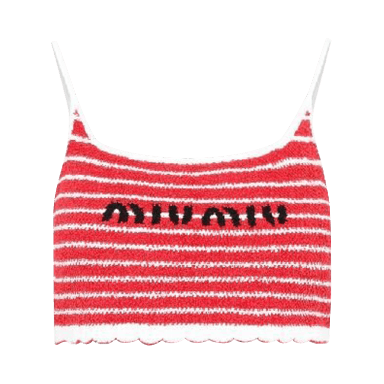 Miu Miu Boucle Top "Red/White"