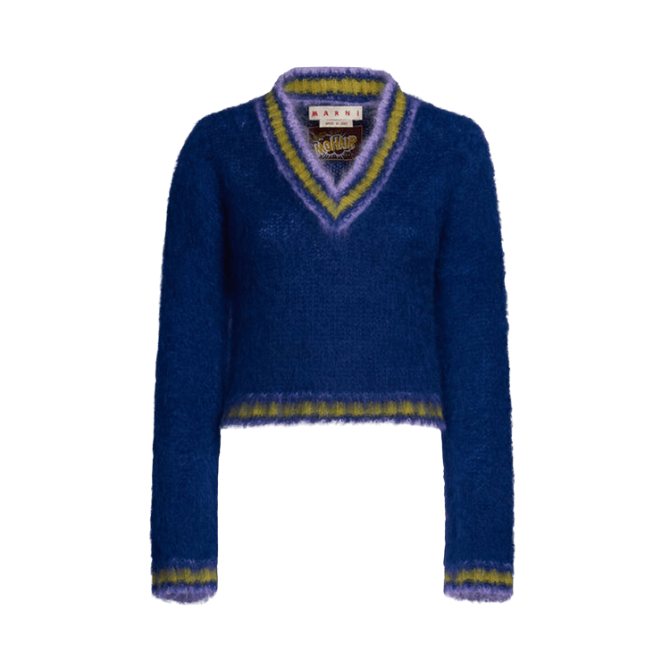 Marni Long-Sleeve V Neck Sweater "Royal"