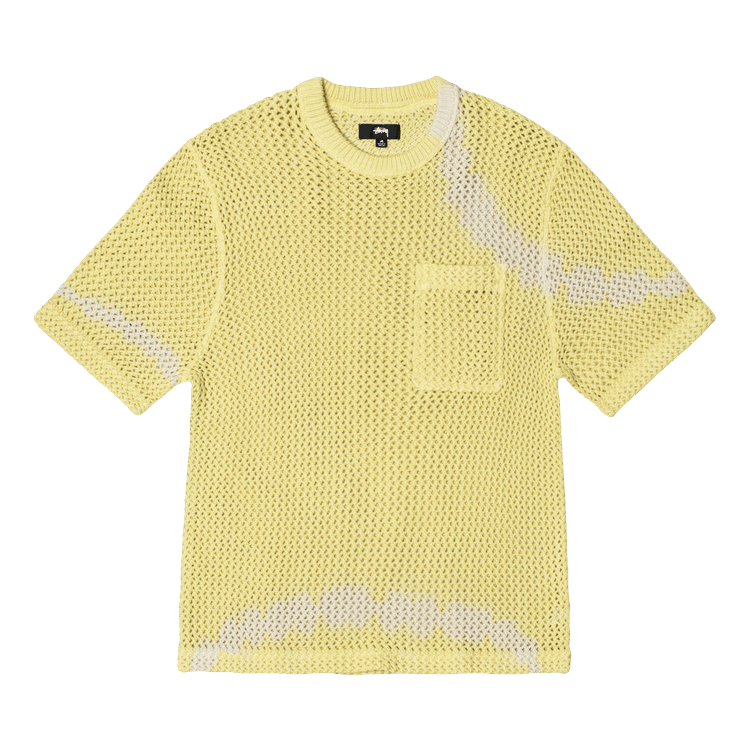 Stussy O'Dyed Heavyweight Mesh Crew 'Tie Dye Yellow'