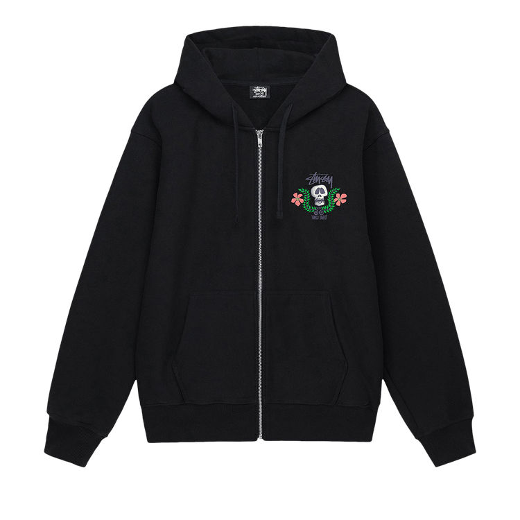 Stussy Skull Crest Zip Hoodie "Black"