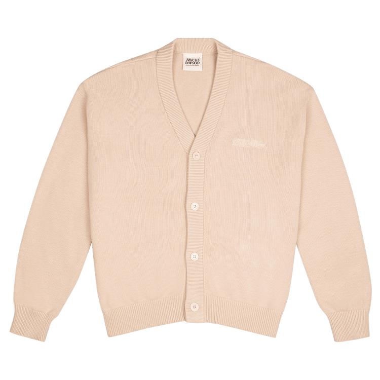 Bricks & Wood Script Logo Cardigan "Beige"