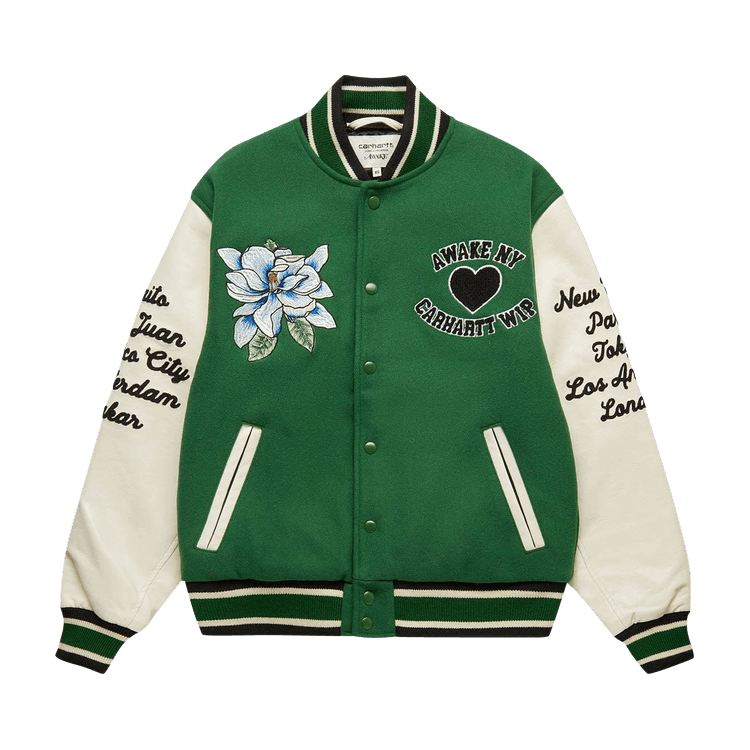 Awake NY x Carhartt WIP Teddy Jacket "Dark Grren/Ivory"