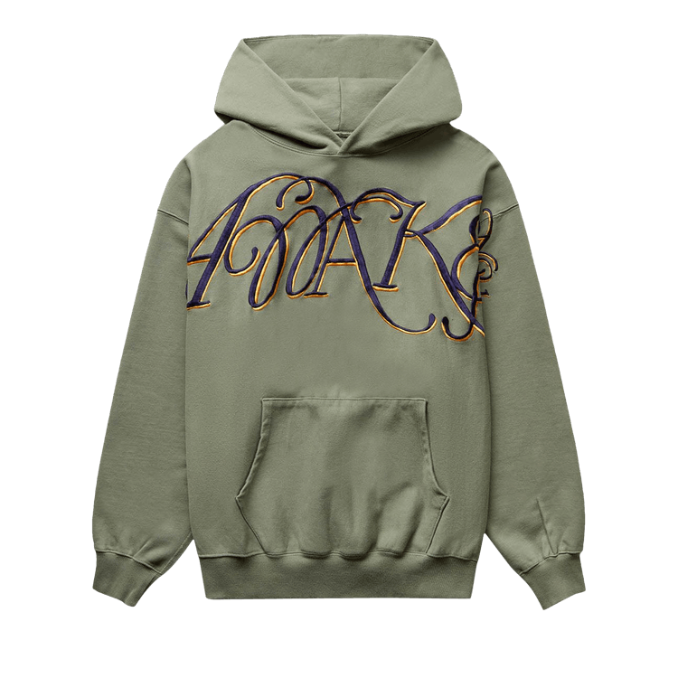 Awake NY Script Oversized Embroidered Hoodie "Sage"
