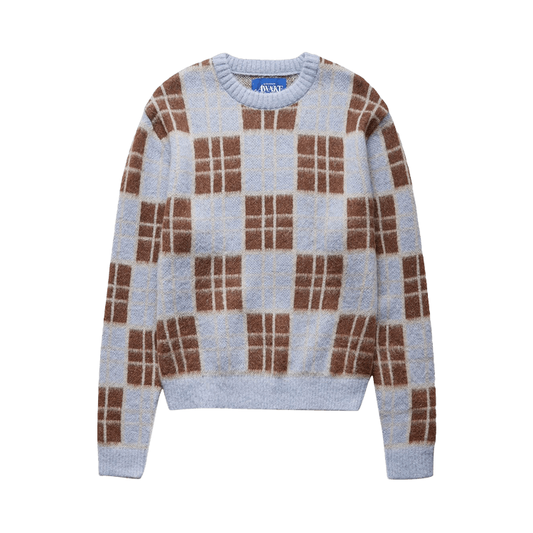 Awake NY Checkered Mohair Sweater "Blue"