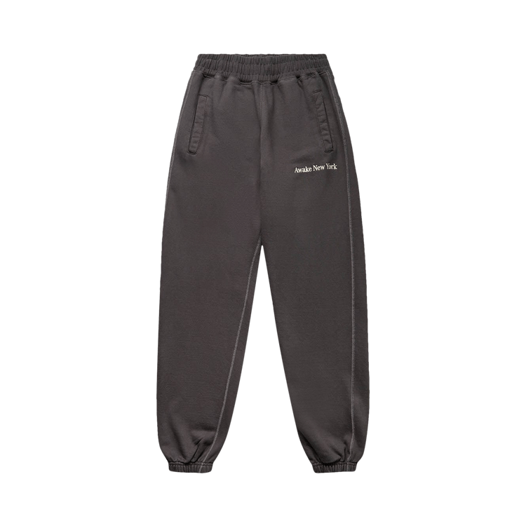 Awake NY Pigment Dyed Embroidered Sweatpant "Black"