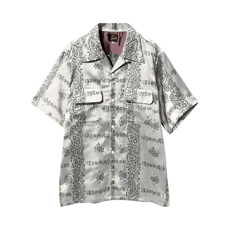 Needles Cupra Sateen Flower Short-Sleeve Classic Shirt "Off White"