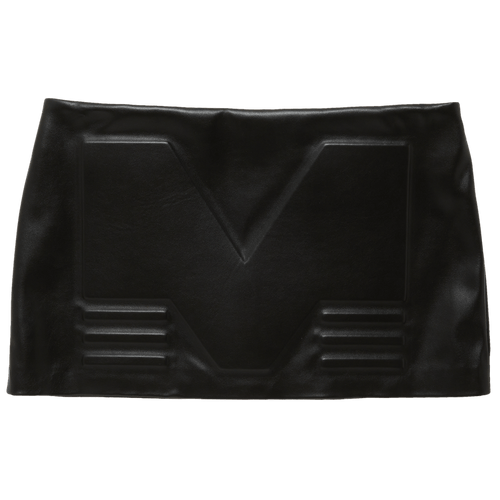 Mowalola Embossed Pattern Grained Faux Leather Mini Skirt "Black"