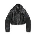 Heliot Emil Panelled Zipped Leather Jacket "Black"