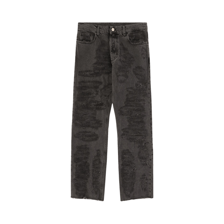 1017 ALYX 9SM Destroyed Embroidery Jean "Black"