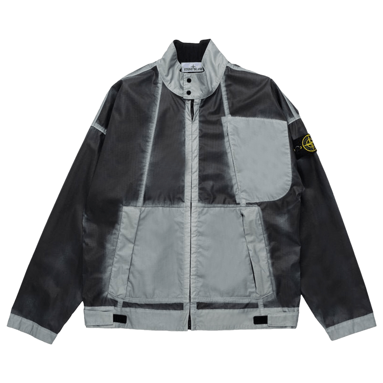 Stone Island Hand Sprayed Mussola Biker Jacket "Sky Blue"