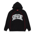 Supreme Boxy Piping Arc Hooded Sweatshirt "Black"