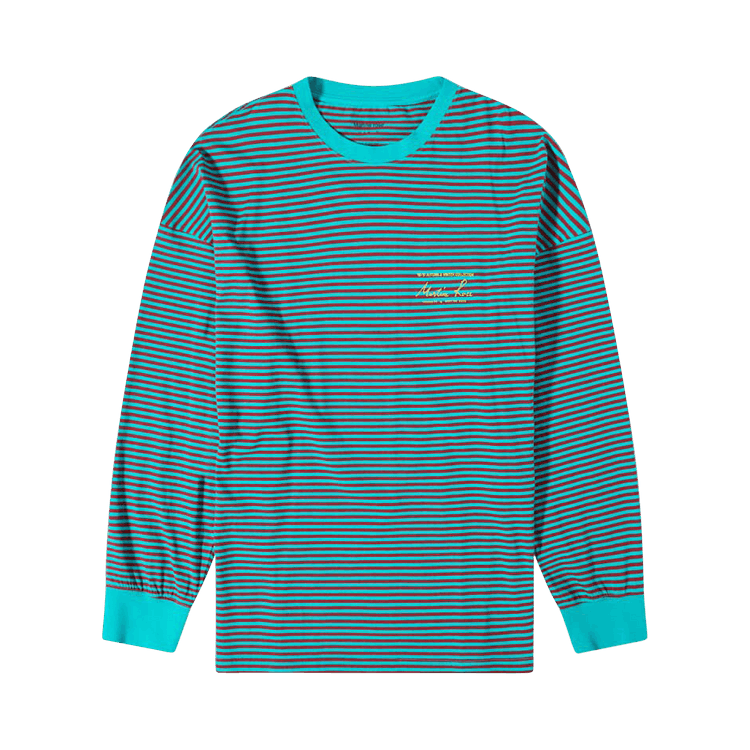 Martine Rose Oversized Long-Sleeve T-Shirt "Red/Green Stripe"