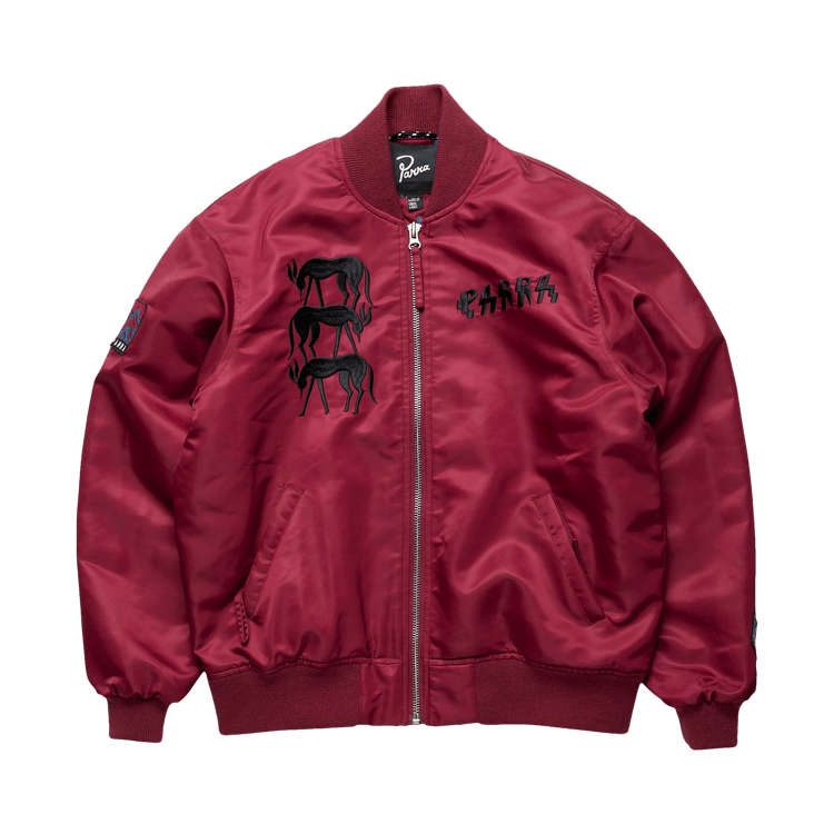 Parra Stacked Pets Varsity Jacket "Deep Red"