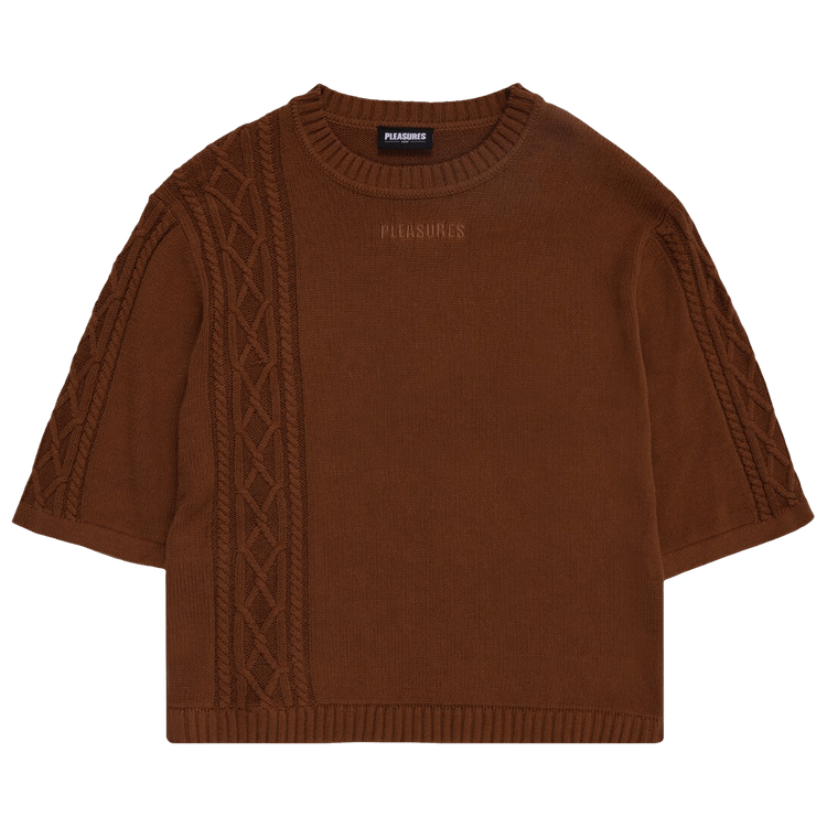 Pleasures Charlie Mock Neck Knit Shirt "Brown"