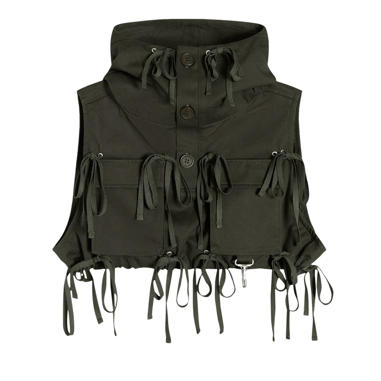 Reese Cooper Modular Pocket Twill Hooded Vest "Olive"