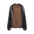Valentino Chiffon Top "Nero/Sand"
