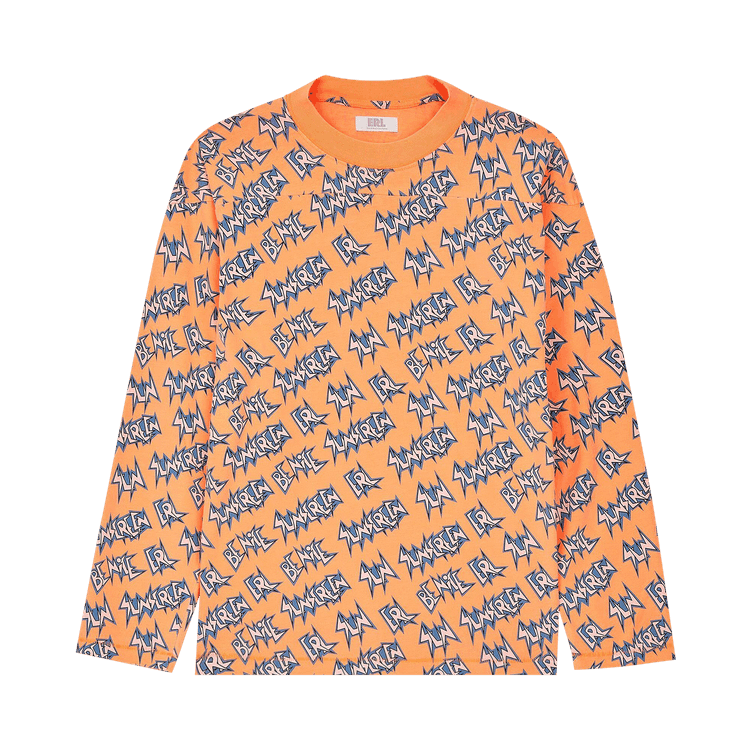 ERL All Over Logo Mix Pattern T-Shirt "Orange"