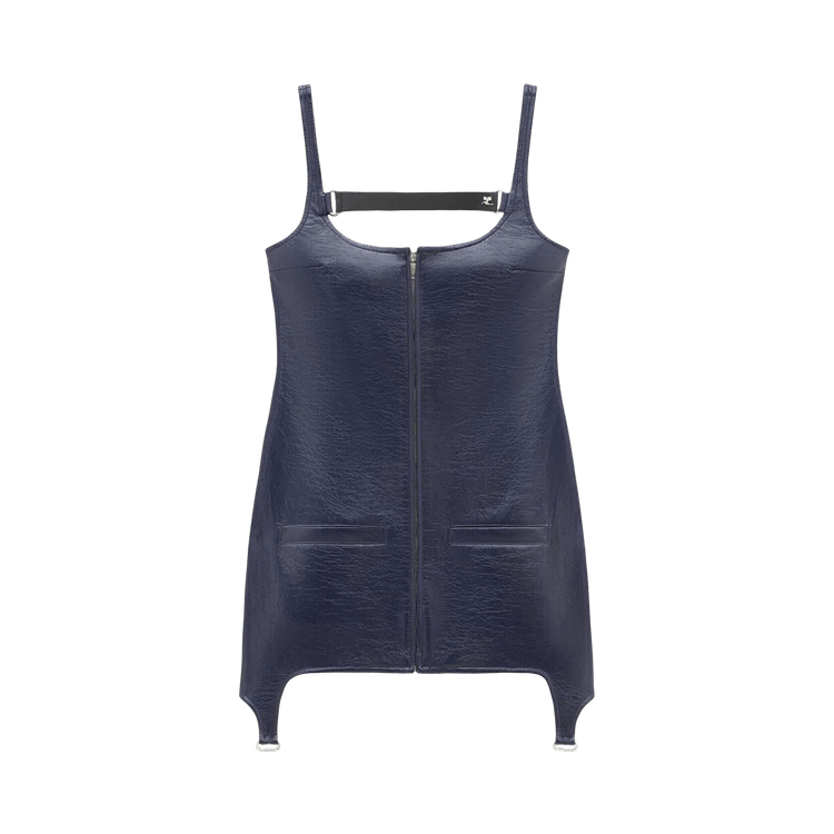 Courrèges Twill Strap Suspender Dress "Dark Blue"