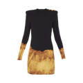 Balmain Fire Knit Dress "Black/Yellow"