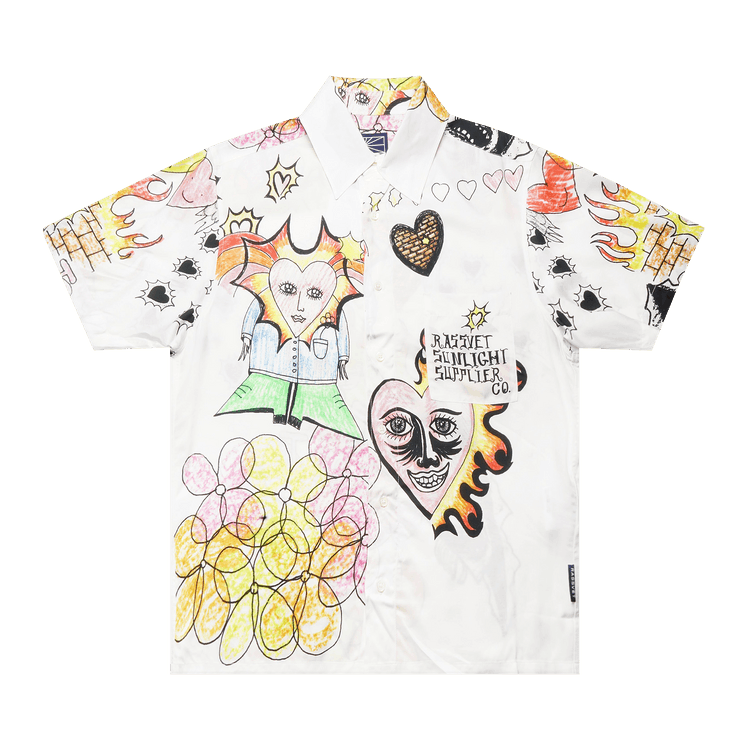 Rassvet Drawstrings Graphic Print Shirt "White"