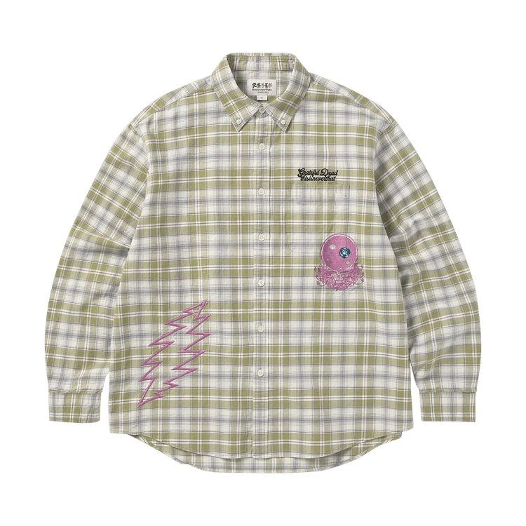 thisisneverthat x Greatful Dead Lightning Bear Plaid Shirt "Khaki"