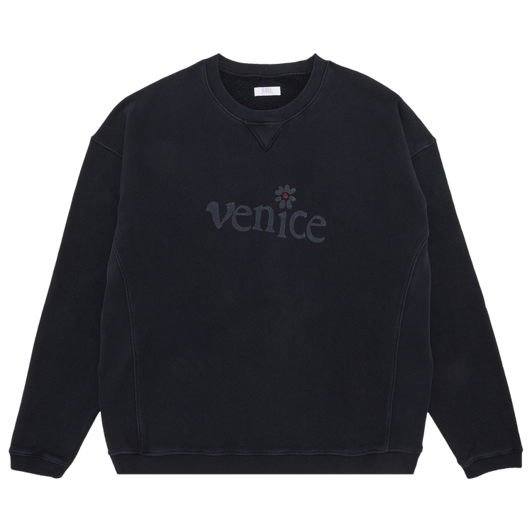 ERL Venice Premium Fleece Crewneck Sweatshirt "Black"