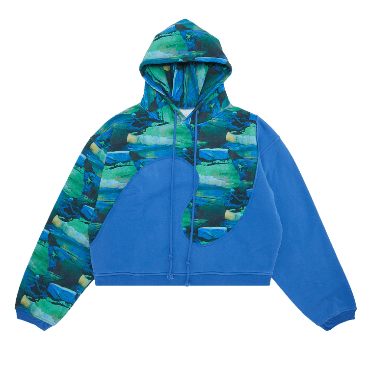 ERL Printed Swirl Fleece Hoodie "Green Sunset"