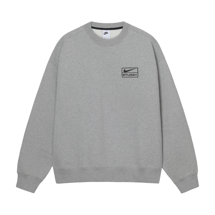 Stussy x Nike Fleece Crew "Dark Grey Heather"