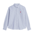 Ami Button Down Shirt "Nautic Blue/Natural White"