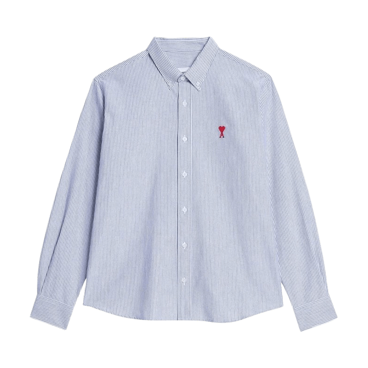 Ami Button Down Shirt "Nautic Blue/Natural White"