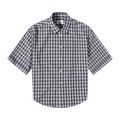 Ami Check Short-Sleeve Shirt "Nautic Blue/Natural White"