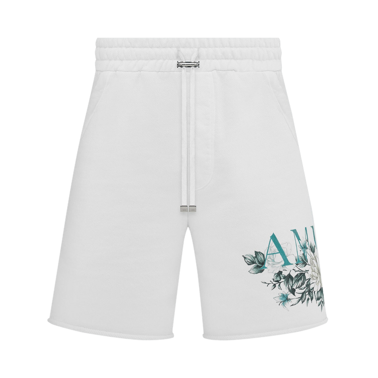 Amiri Floral Logo Short "White"