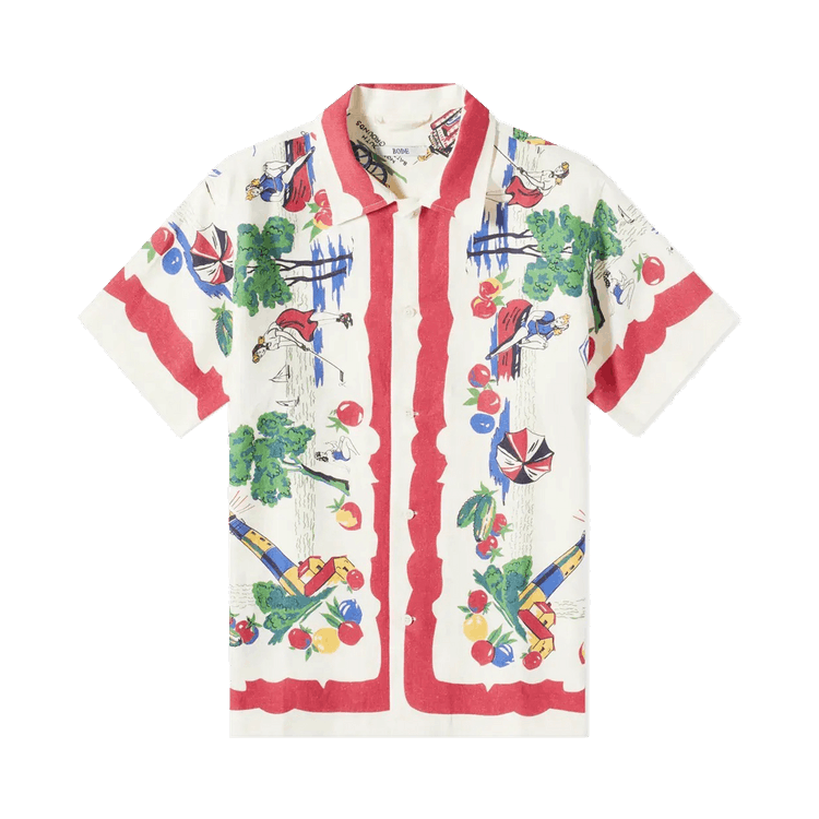 Bode Garden State Short-Sleeve Shirt "Red/Multicolor"
