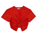 Rabanne Ring Gathered Cropped Tee "Paprika"