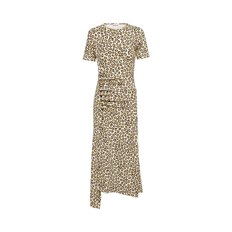 Rabanne Draped Dress With Leopard Print "Leopard"