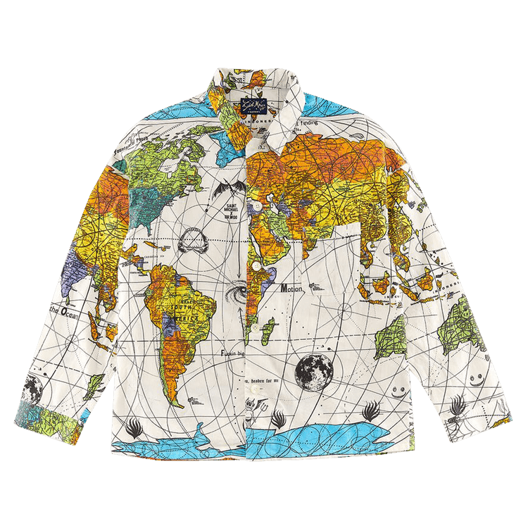 SAINT Mxxxxxx x Dr. Woo Pajama World Map Shirt "White"