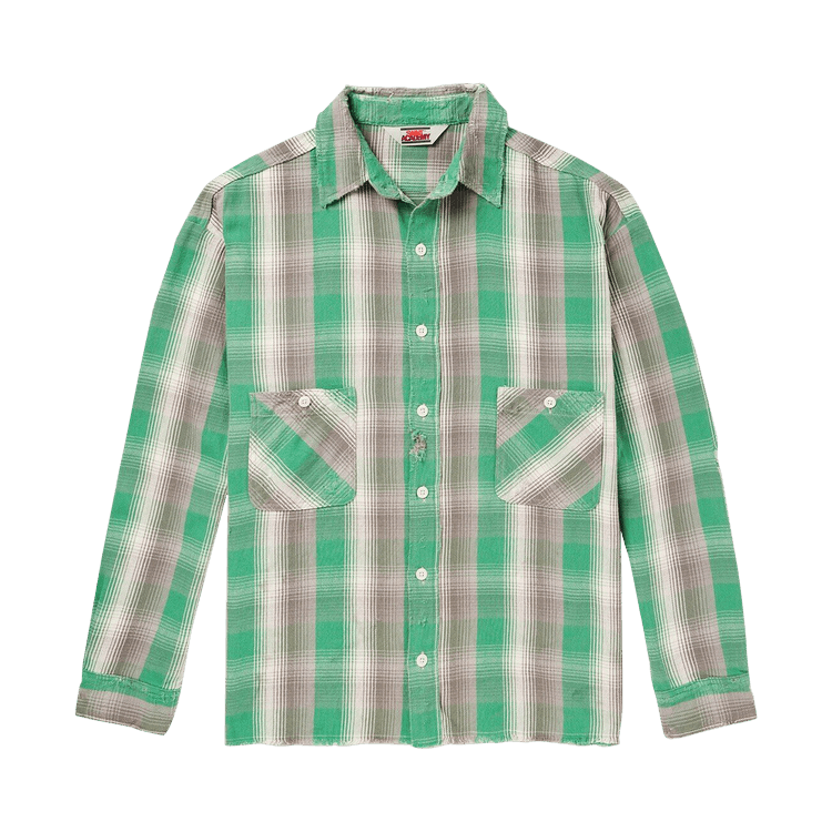 SAINT Mxxxxxx x Shermer Academy Frannel Check Shirt "Green"