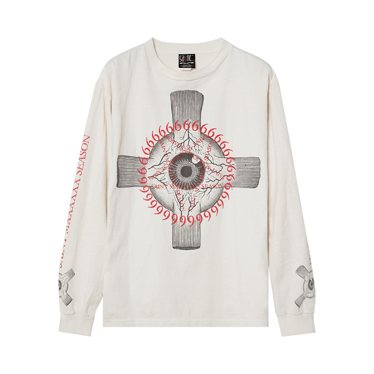 SAINT Mxxxxxx Eyeball Long-Sleeve Tee "White"