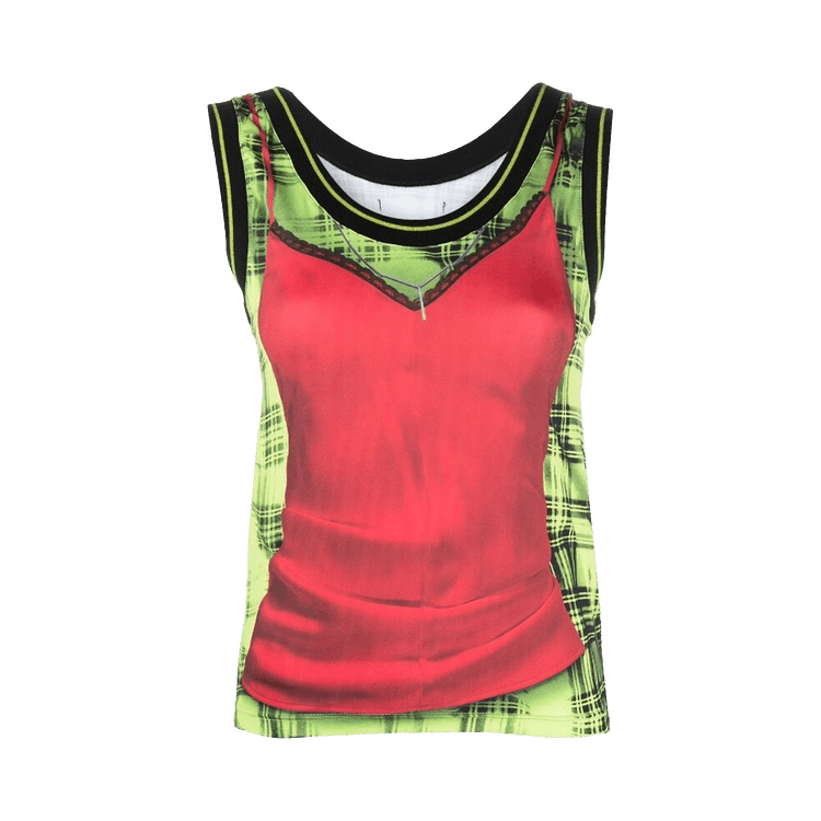 Y/Project Trompe L'Oeil Lingerie Tank Top 'Red/Green'