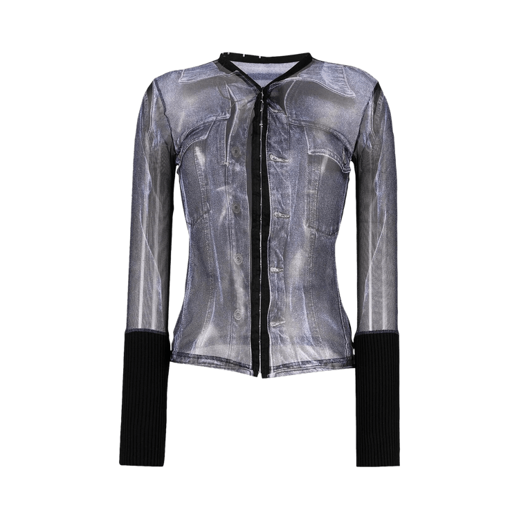Y/Project Trompe L'Oeil Denim Hook And Eye Top 'Black/White'