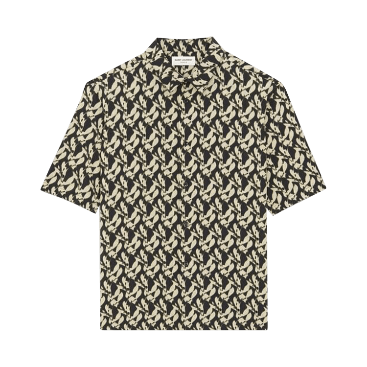 Saint Laurent Printed Voile Shirt "Noir/Sable"