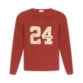 Saint Laurent Logo Embroidered Crewneck Sweatshirt "Red/Beige"