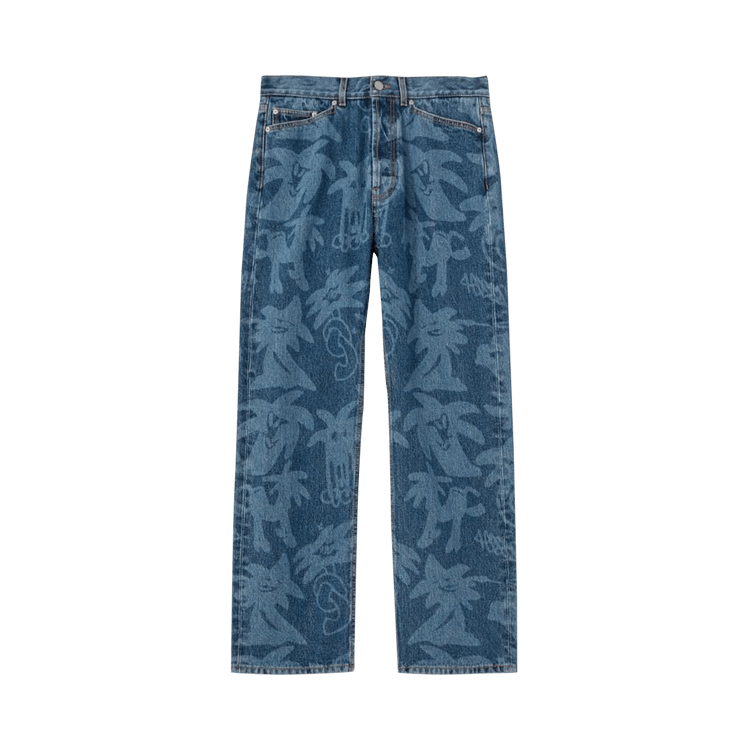 Palm Angels Palmity All Over Laser Denim Jeans "Blue"