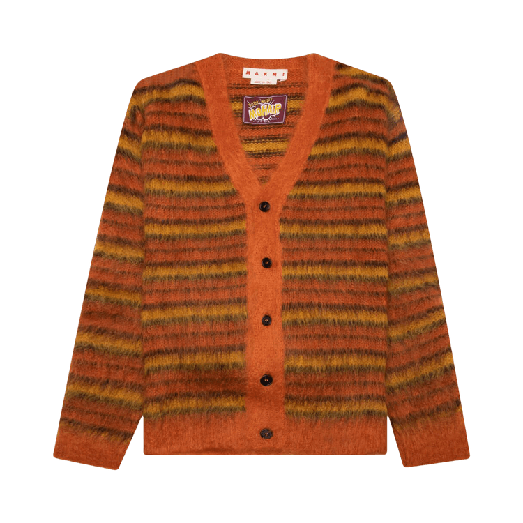 Marni V Neck Long-Sleeve Cardigan "Orange"