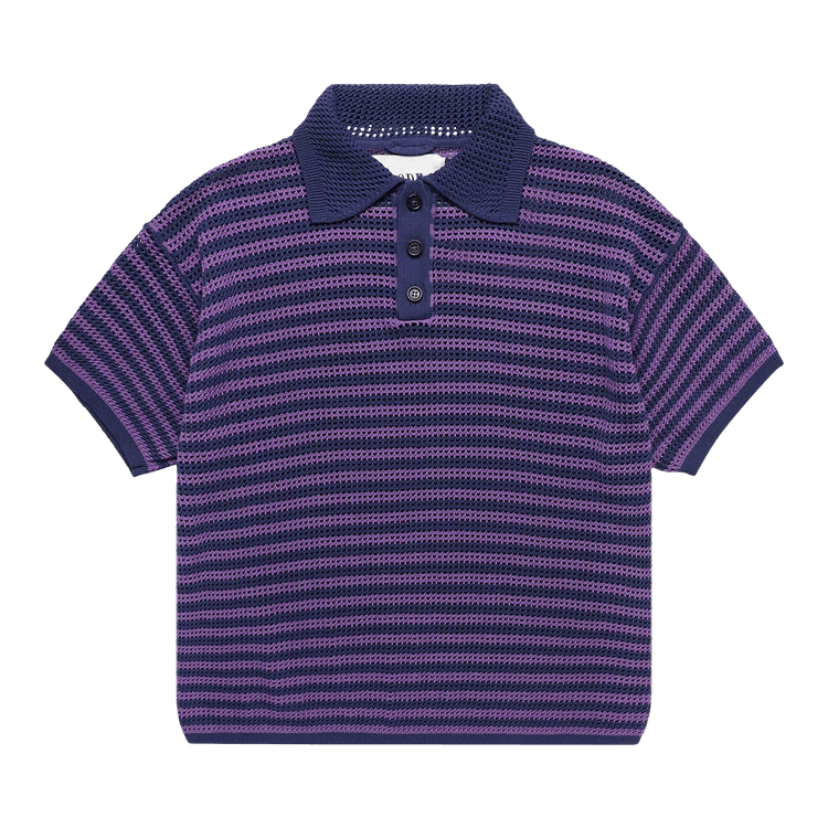 Bode Latice Polo Duotone Stripe "Lavender"
