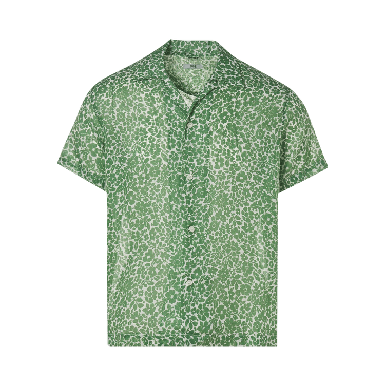 Bode Green Meadow Short-Sleeve Shirt "White/Green"