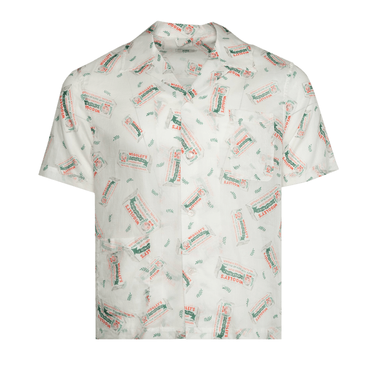 Bode Wiggley Short-Sleeve Shirt "White/Multicolor"